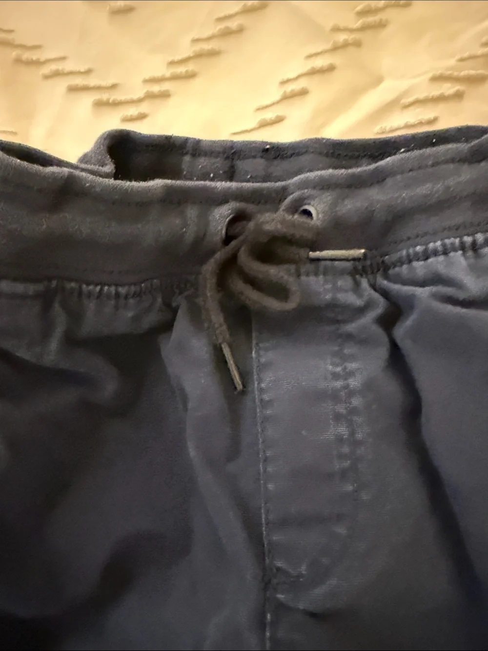 Navy Draw String Pants with Zipper Pockets